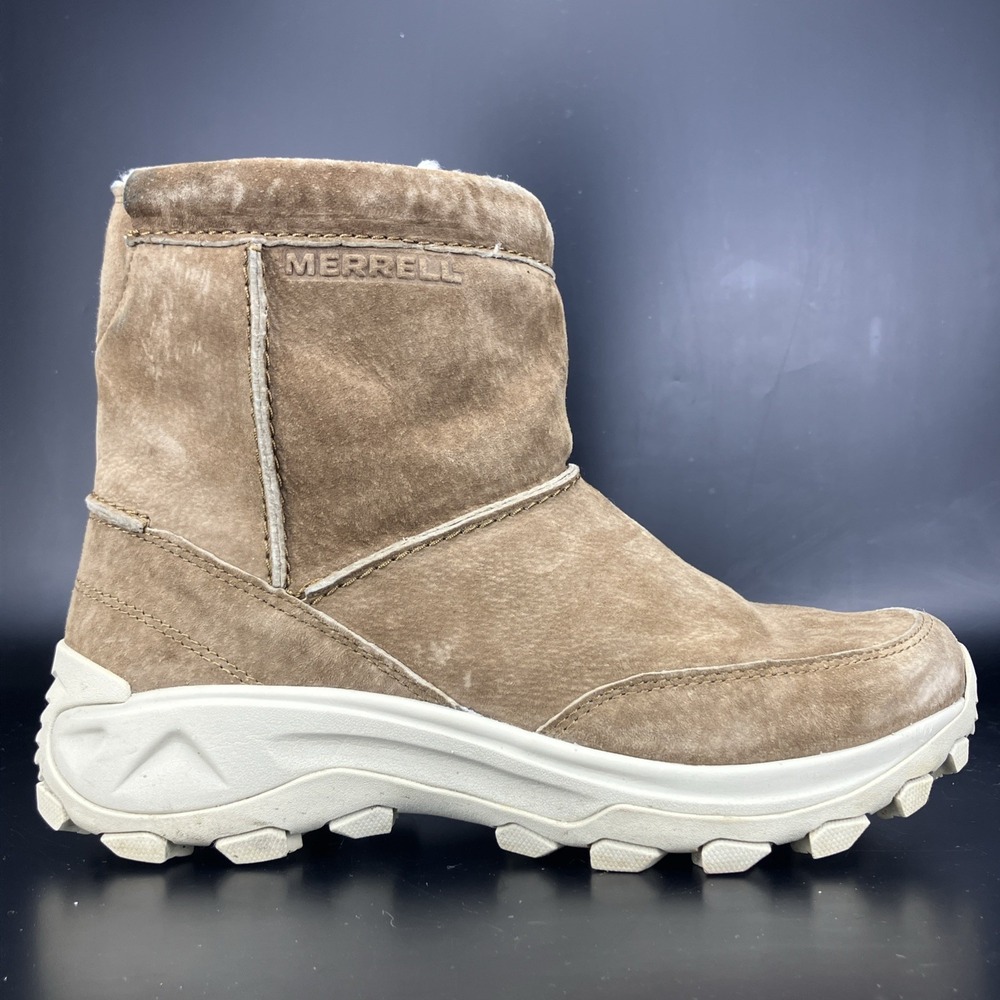 Merrell Winter Pull On Boots - Women's Size 9.5 'Camel' Fur Lined (J005118W)